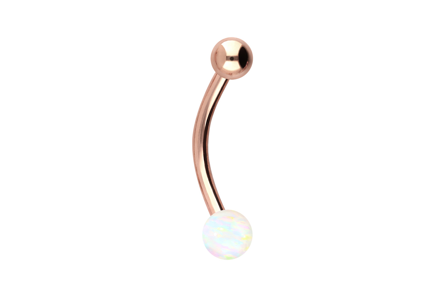 Chirurgenstahl Mini Bananabell Piercing SYNTHETISCHER OPAL + CHIRURGENSTAHL-KUGEL